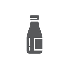 milk bottle icon, color, line, outline vector sign, linear style pictogram isolated on white. Symbol, logo illustration