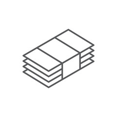 Money bill icon, color, line, outline vector sign, linear style pictogram isolated on white. Symbol, logo illustration