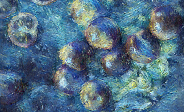sfondi digitali pittorici stile pennellate colore a olio o van gogh con colori caldi e freddi 