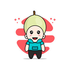 Cute kids character wearing honeydew costume.