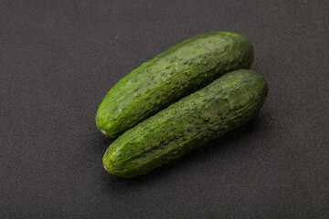 Ripe organic natural green cucumber