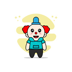 Obraz na płótnie Canvas Cute kids character wearing clown costume