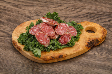 Iberian pork Fuet sausage slices