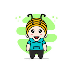 Cute kids character wearing bee costume.