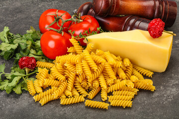 Italian pasta - raw Girandole for cooking