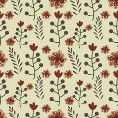 Flower vector ilustration sea,less pattern. Great for fabric,textile,wrapping paper and any print.eps10.Color vintage.