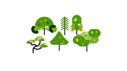 Different Trees Illustration Design