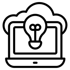 Icon of cloud idea, linear design