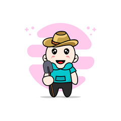 Cute kids character wearing breeder costume.