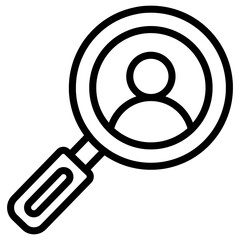        Icon of search employee, linear design