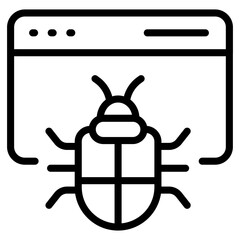 Outline design, icon of infected website