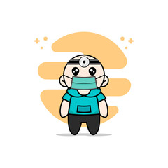 Cute kids character wearing doctor costume.