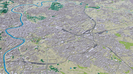 Rome Italy, 3D aerial view