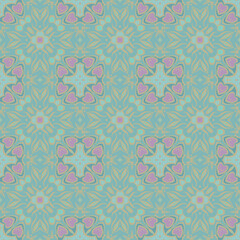 Creative color abstract geometric seamless pattern in gold pink blue green , can be used for printing onto fabric, interior, design, textile, carpet, pillow. Home decor, interior design.