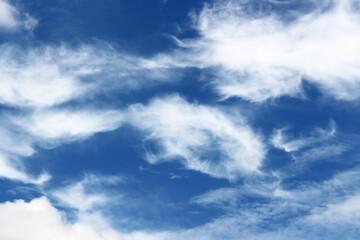 Blank sky surface with small clouds