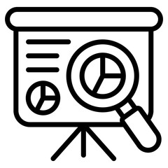 Business presentation icon in linear design