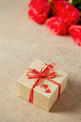 romantic gift on a stone surface