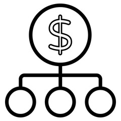 Editable linear design icon of financial network 