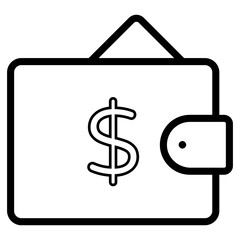 Vector design of cash wallet icon