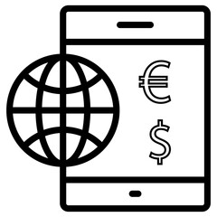 Icon of mobile investment, editable vector