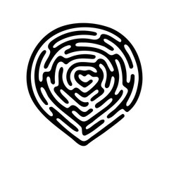 Heart maze. Heart shaped hand drawn labyrinth graphic. Love, friendship and relations concept sketch drawing vector illustration. Part of set.