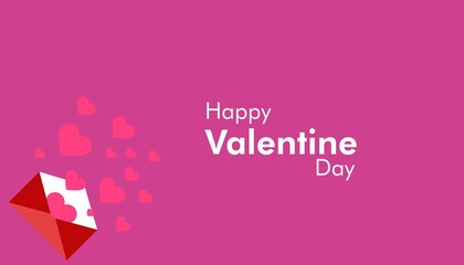 Happy Valentines Day typography poster pink background with love