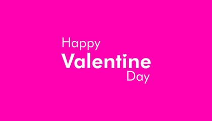 Happy Valentines Day typography poster pink background with love
