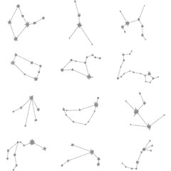 ZODIACAL CONSTELLATIONS WITH GLITTER