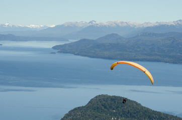paragliding in bariloche over the mountains