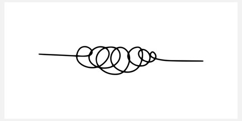 Thoughts get confused, chaos in the head, abstract state of depression, hand drawing line art, doodle vector illustration, eps10