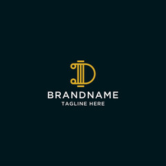 Elegant Letter D Gold initial logo icon design template