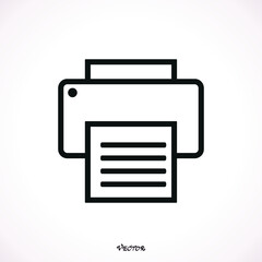 Printer vector icon. Illustration isolated for graphic and web design.