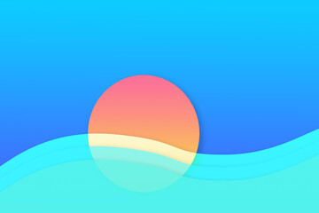 sunset flatlay with deep blue sky as calming waves ripple in foreground