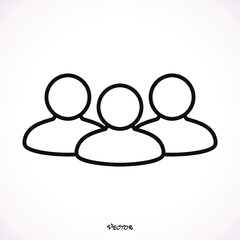 three people icon. Vector