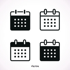 Flat calendar Icon. Calendar on the wall. Vector illustration.