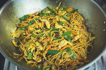 Chinese Noodles cooked in a Nepali Style,Chowmein Noodles