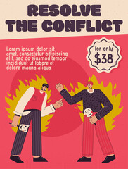 Vector poster of Resolve the Conflict concept