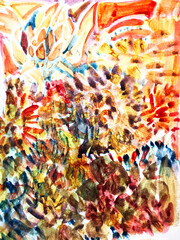 A colorful background with listening jazz music by watercolorpainting