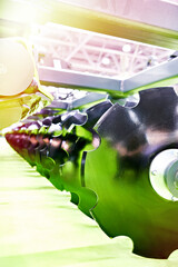 Trailed in-line disc harrow at agricultural