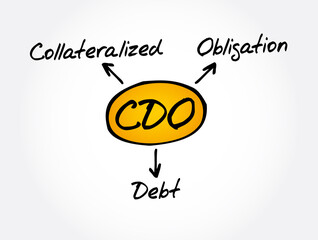 CDO - Collateralized Debt Obligation acronym, business concept background