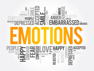 Fototapeta premium Emotions word cloud collage, social concept background