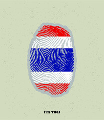 an illustration of a fingerprint in Thai color, showing the pride of being Thailand