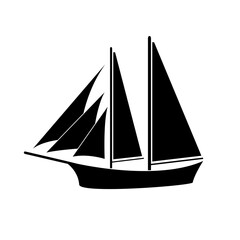 Sailboat icon, vector illustration