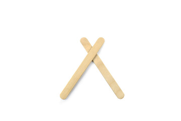 wooden chopsticks isolated on white background