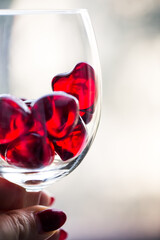 Valentine day hearts on the background