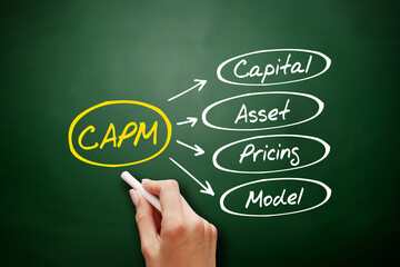 CAPM - Capital Asset Pricing Model acronym, business concept on blackboard