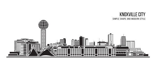 Cityscape Building Abstract Simple shape and modern style art Vector design - Knoxville city - obrazy, fototapety, plakaty