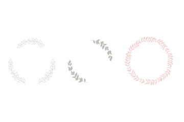 Set of circle flowers frames. Decorative Wreaths for design, logo template, wedding save date, valentine, for party, holiday decor, textile.