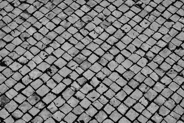 black and white texture cobblestone floor wallpaper