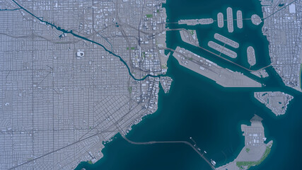 Miami Florida, 3D aerial view